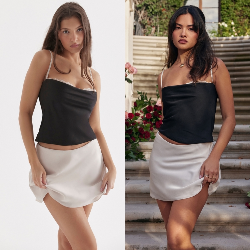 House of CB 'Eli' Black & Off White Underwired Top